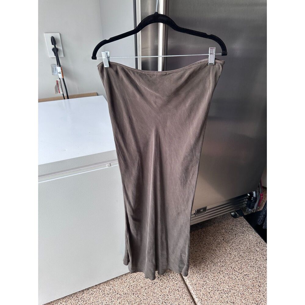 James Perse Brown Silk Long Skirt Size 3